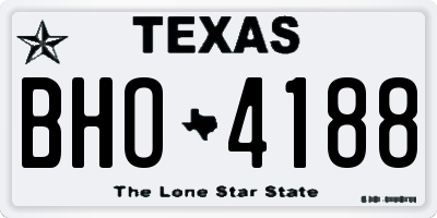 TX license plate BHO4188
