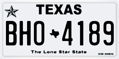 TX license plate BHO4189