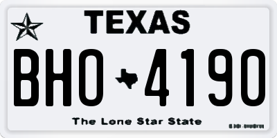 TX license plate BHO4190