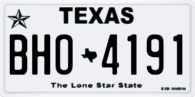 TX license plate BHO4191