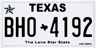 TX license plate BHO4192