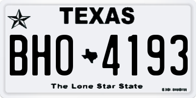 TX license plate BHO4193