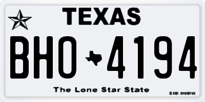 TX license plate BHO4194