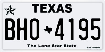 TX license plate BHO4195