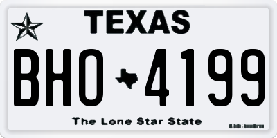 TX license plate BHO4199