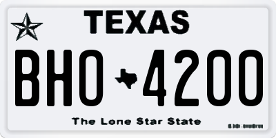 TX license plate BHO4200