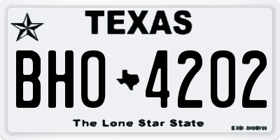 TX license plate BHO4202