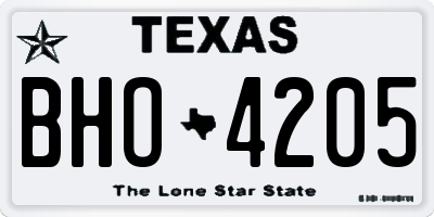 TX license plate BHO4205