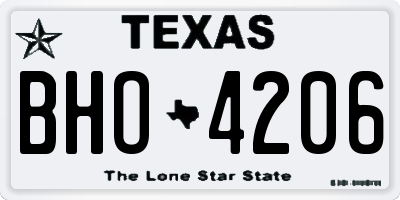 TX license plate BHO4206