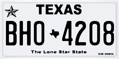 TX license plate BHO4208