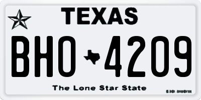TX license plate BHO4209