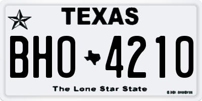 TX license plate BHO4210