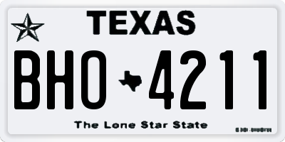 TX license plate BHO4211