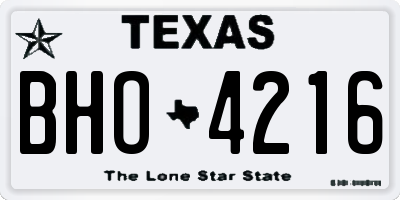 TX license plate BHO4216