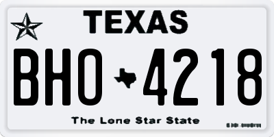 TX license plate BHO4218