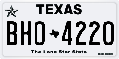 TX license plate BHO4220