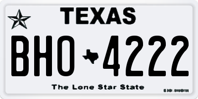 TX license plate BHO4222