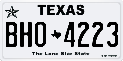 TX license plate BHO4223