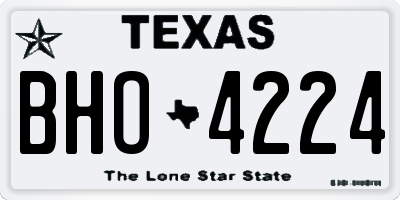 TX license plate BHO4224