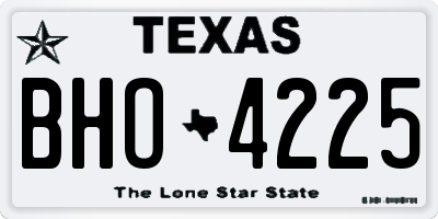 TX license plate BHO4225