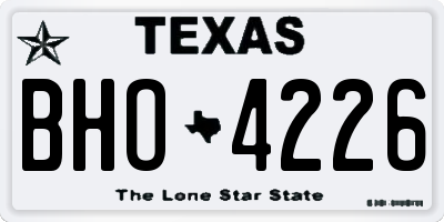 TX license plate BHO4226