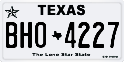 TX license plate BHO4227