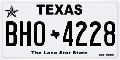 TX license plate BHO4228
