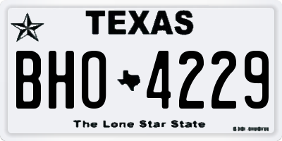 TX license plate BHO4229