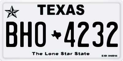 TX license plate BHO4232