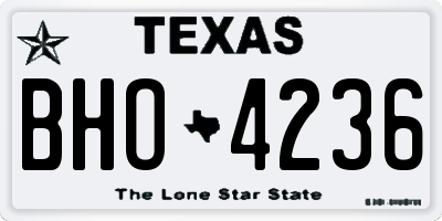 TX license plate BHO4236
