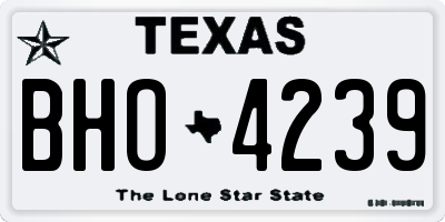 TX license plate BHO4239