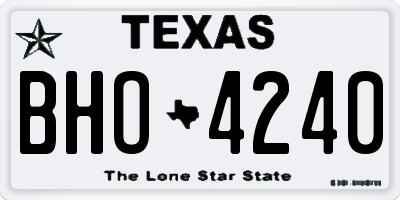 TX license plate BHO4240