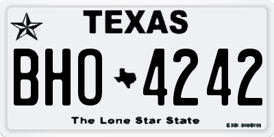 TX license plate BHO4242