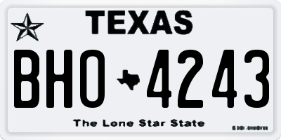 TX license plate BHO4243