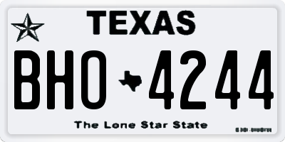TX license plate BHO4244