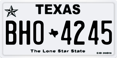 TX license plate BHO4245