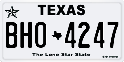 TX license plate BHO4247