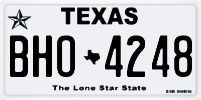 TX license plate BHO4248