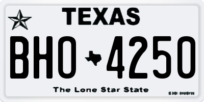 TX license plate BHO4250
