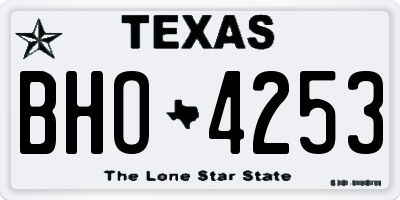 TX license plate BHO4253