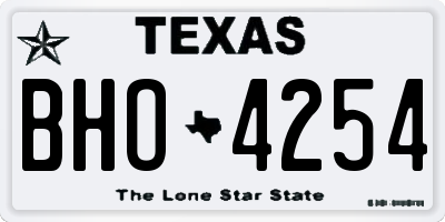 TX license plate BHO4254