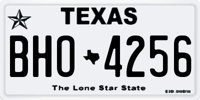 TX license plate BHO4256