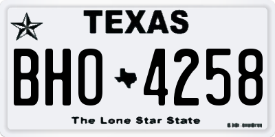 TX license plate BHO4258