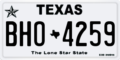 TX license plate BHO4259