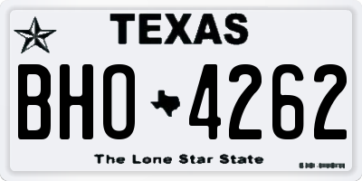TX license plate BHO4262