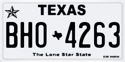 TX license plate BHO4263