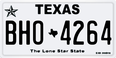 TX license plate BHO4264