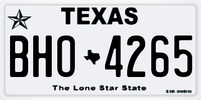 TX license plate BHO4265