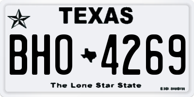 TX license plate BHO4269