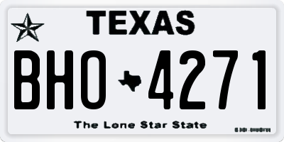 TX license plate BHO4271